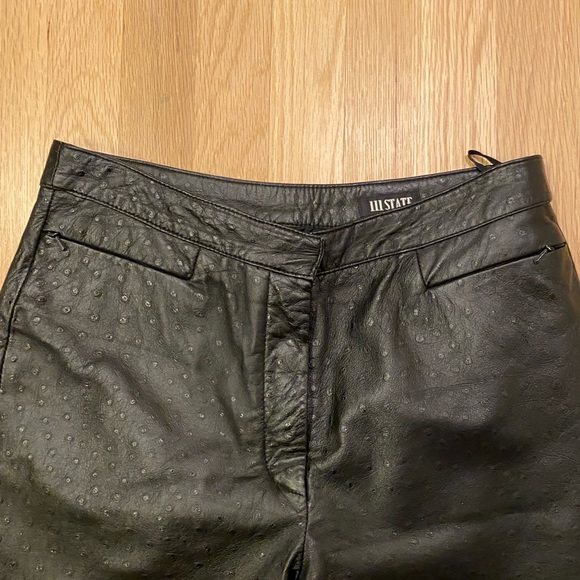 111 State Womens Black Ostrich Leather Pants / Lined / Size 8 - Picture 9 of 11